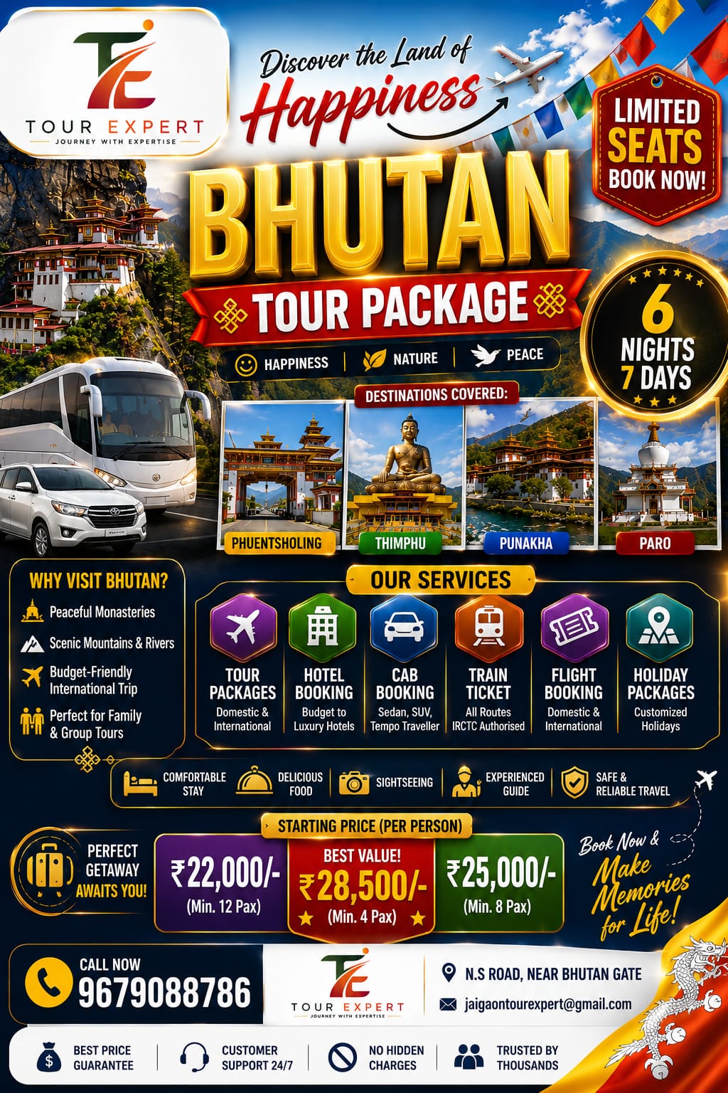 Bhutan Tour Package – Paro, Thimphu, Punakha